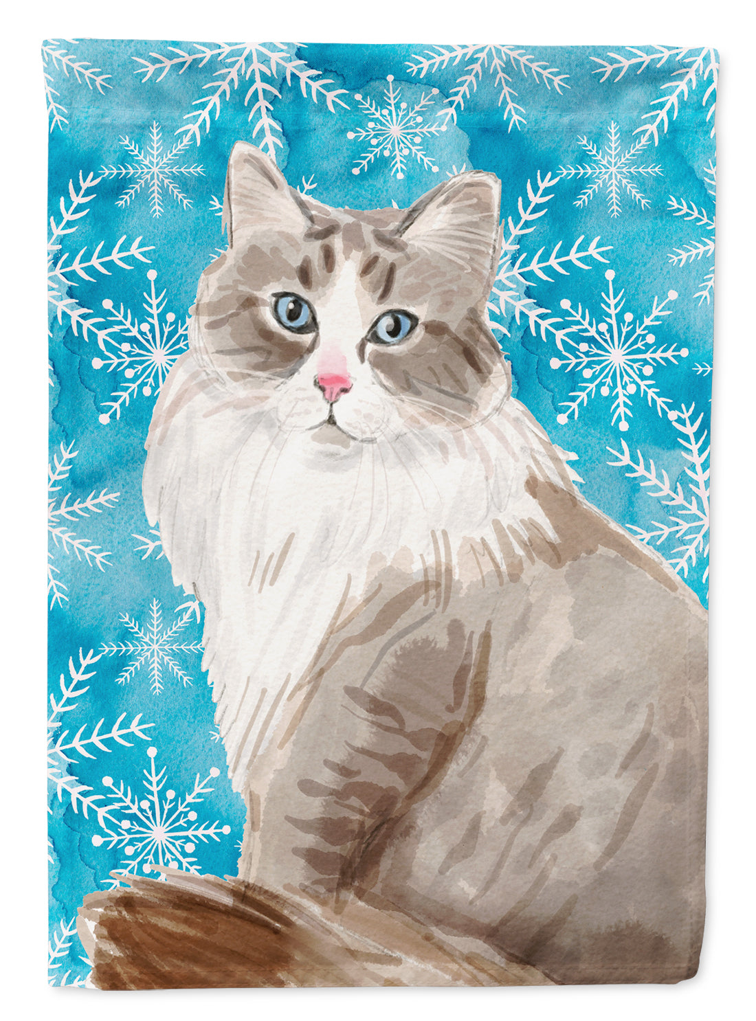 Siberian Winter Snowflake House Flag 28x40 Porch Sleeve Pole Decorative Outside Yard Banner Artwork Wall Hanging, Polyester