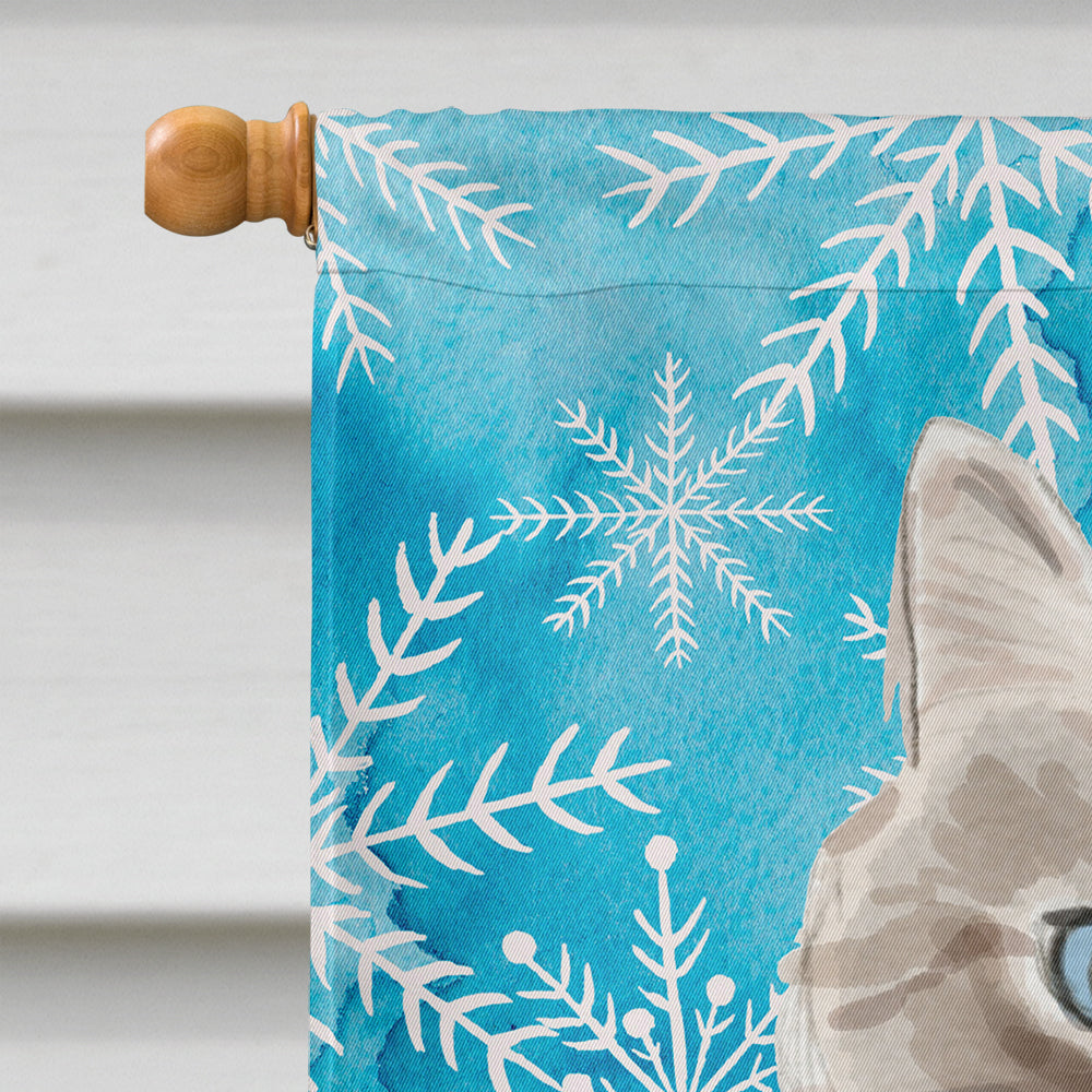 Siberian Winter Snowflake House Flag 28x40 Porch Sleeve Pole Decorative Outside Yard Banner Artwork Wall Hanging, Polyester