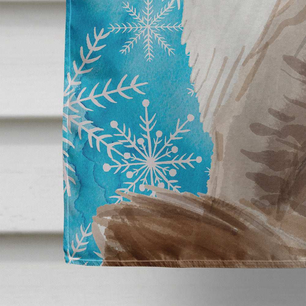 Siberian Winter Snowflake House Flag 28x40 Porch Sleeve Pole Decorative Outside Yard Banner Artwork Wall Hanging, Polyester