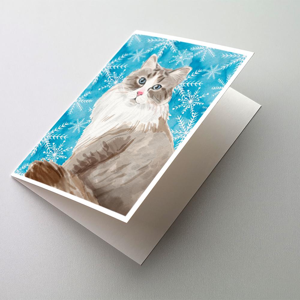 Siberian Winter Snowflake Greeting Cards Pack of 8 Blank Cards with Envelopes Whimsical A7 Size 5x7