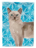 Tonkinese Winter Snowflake House Flag 28x40 Porch Sleeve Pole Decorative Outside Yard Banner Artwork Wall Hanging, Polyester