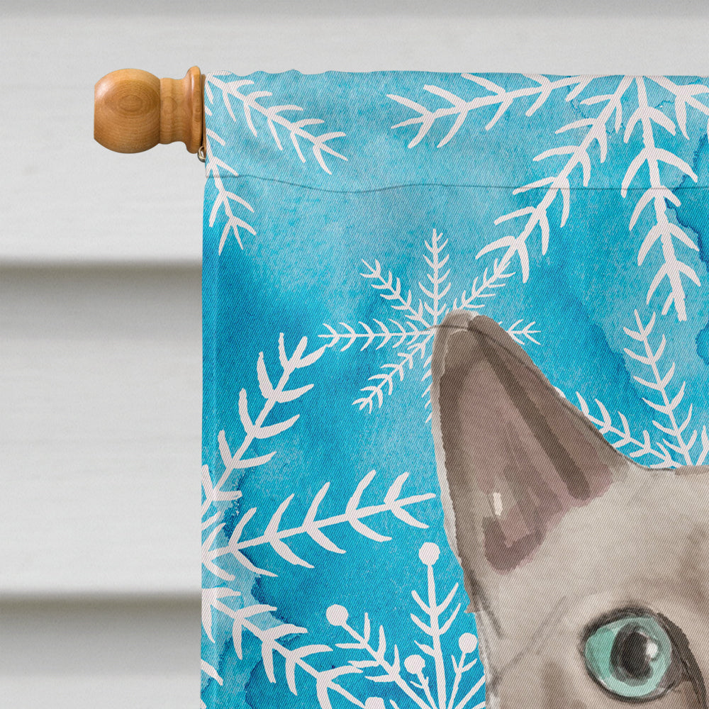 Tonkinese Winter Snowflake House Flag 28x40 Porch Sleeve Pole Decorative Outside Yard Banner Artwork Wall Hanging, Polyester