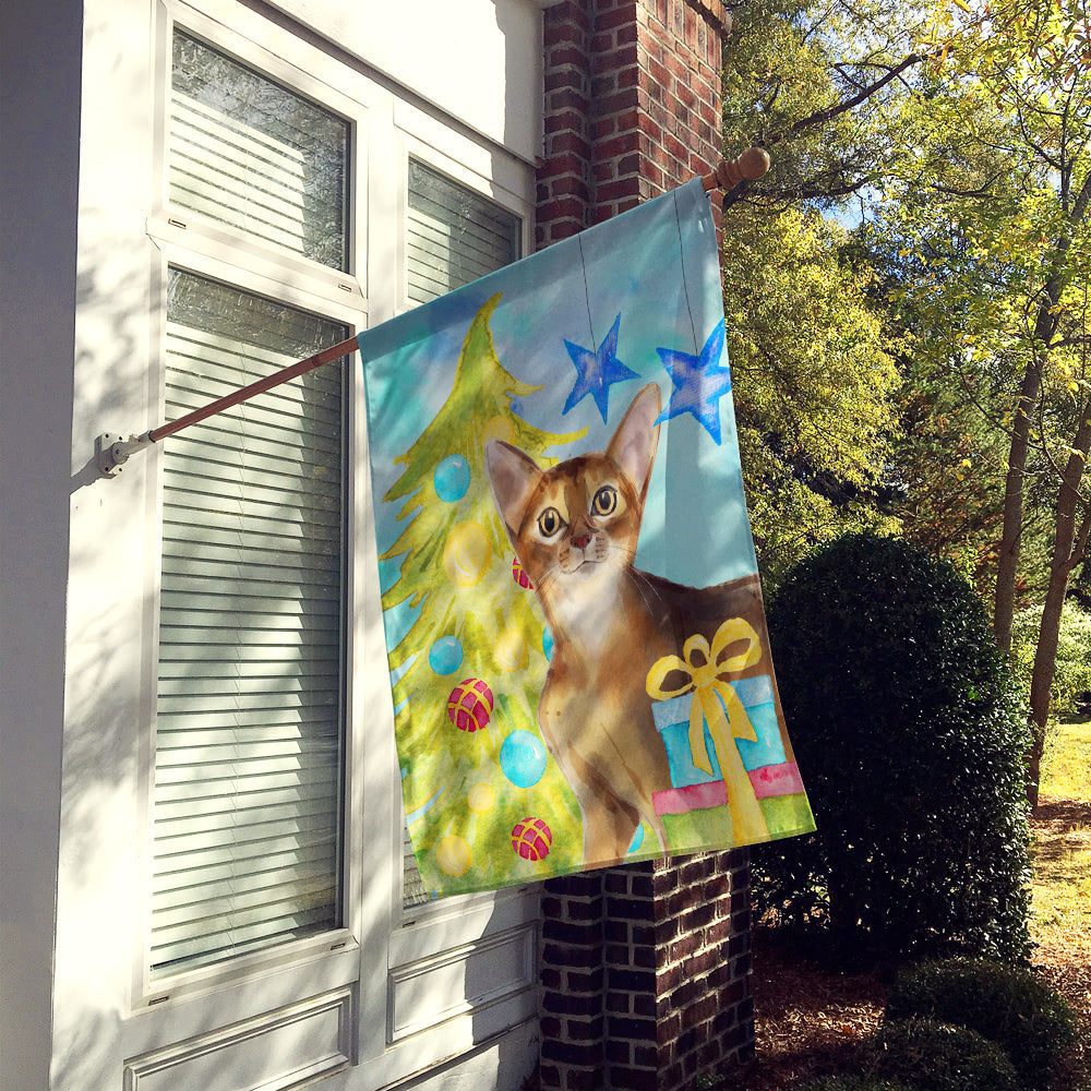 Abyssinian Christmas Presents House Flag 28x40 Porch Sleeve Pole Decorative Outside Yard Banner Artwork Wall Hanging, Polyester