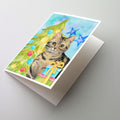 American Shorthair Brown Tabby Christmas Presents Greeting Cards Pack of 8 Blank Cards with Envelopes Whimsical A7 Size 5x7