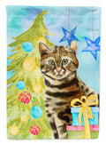 Bengal Christmas Presents House Flag 28x40 Porch Sleeve Pole Decorative Outside Yard Banner Artwork Wall Hanging, Polyester