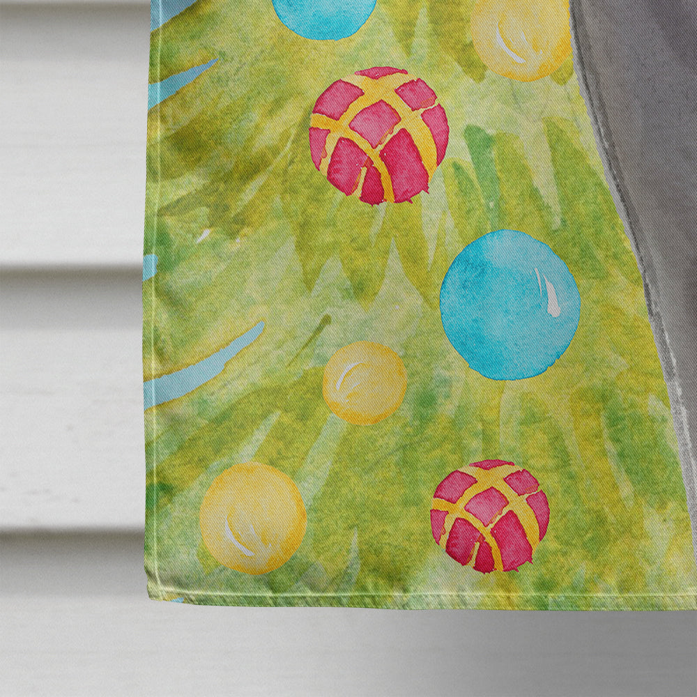 Blue Russian Christmas Presents House Flag 28x40 Porch Sleeve Pole Decorative Outside Yard Banner Artwork Wall Hanging, Polyester