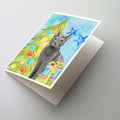 Blue Russian Christmas Presents Greeting Cards Pack of 8 Blank Cards with Envelopes Whimsical A7 Size 5x7