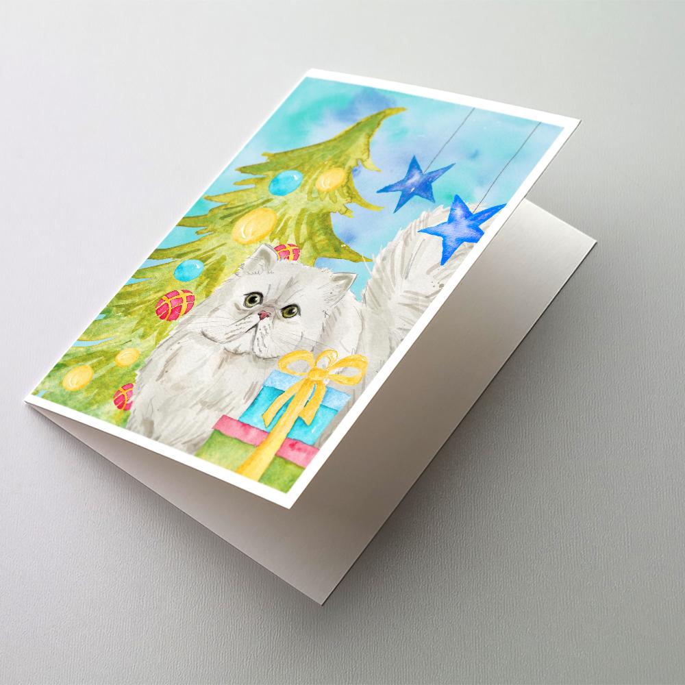 Persian Christmas Presents Greeting Cards Pack of 8 Blank Cards with Envelopes Whimsical A7 Size 5x7