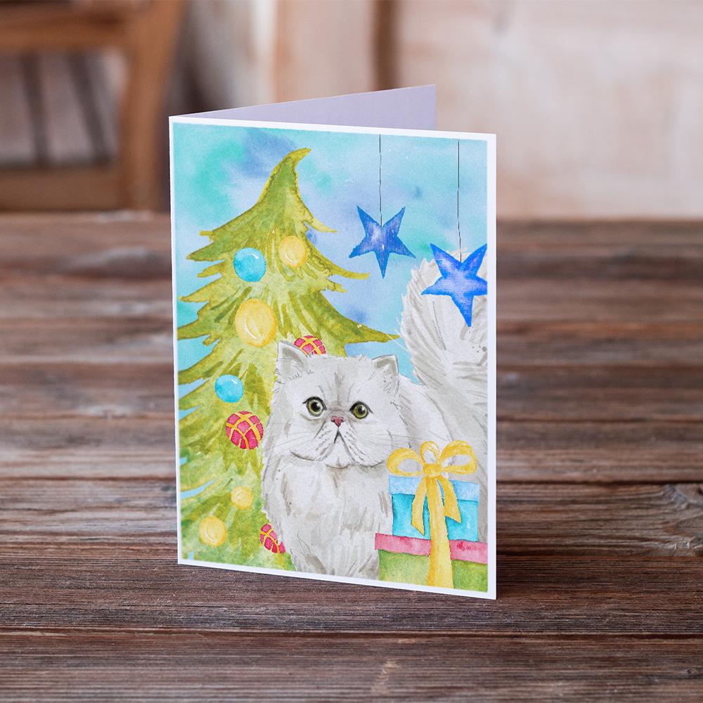 Persian Christmas Presents Greeting Cards Pack of 8 Blank Cards with Envelopes Whimsical A7 Size 5x7