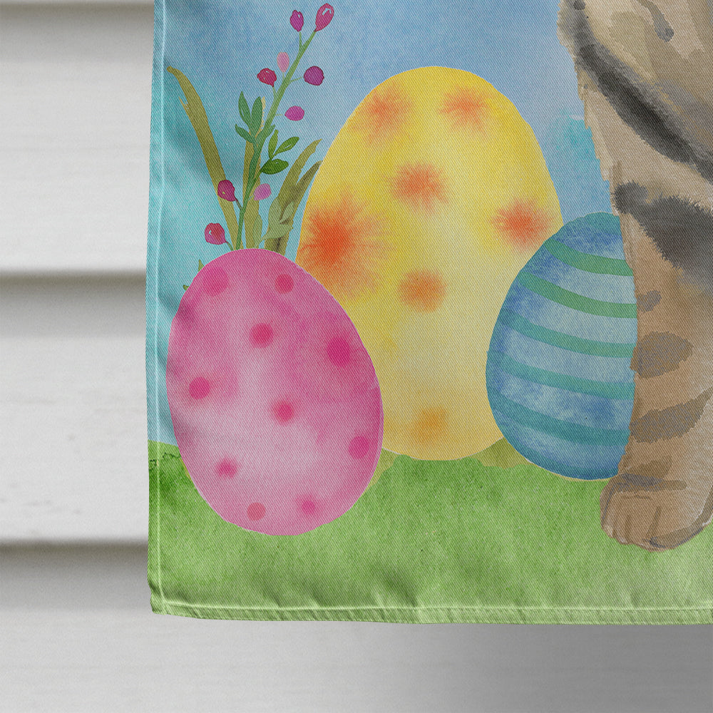 American Shorthair Brown Tabby Easter Eggs House Flag 28x40 Porch Sleeve Pole Decorative Outside Yard Banner Artwork Wall Hanging, Polyester
