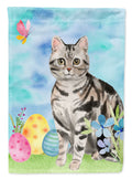American Shorthair Easter Eggs House Flag 28x40 Porch Sleeve Pole Decorative Outside Yard Banner Artwork Wall Hanging, Polyester