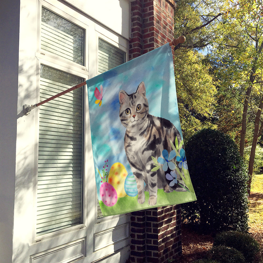 American Shorthair Easter Eggs House Flag 28x40 Porch Sleeve Pole Decorative Outside Yard Banner Artwork Wall Hanging, Polyester