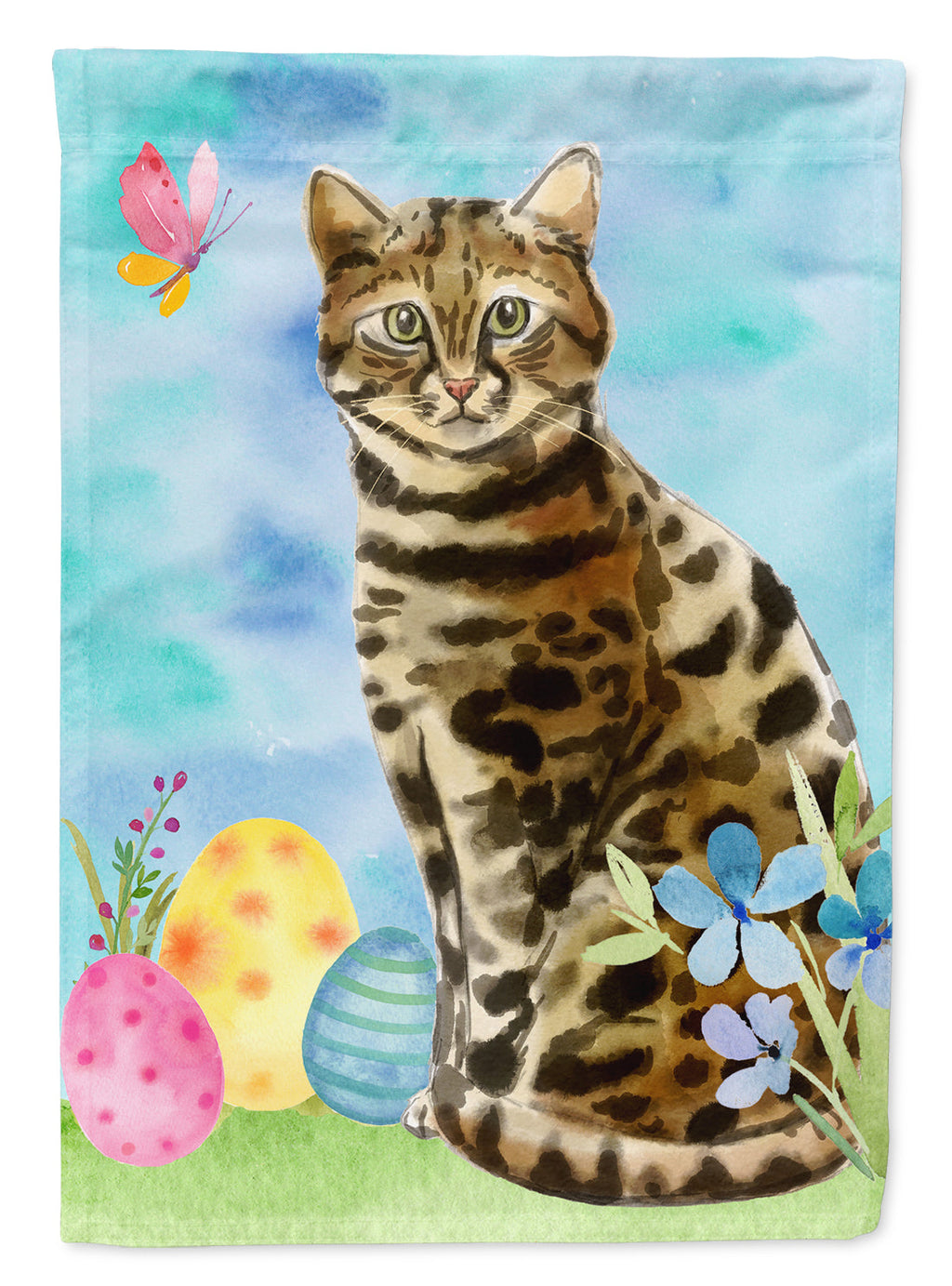 Bengal Easter Eggs House Flag 28x40 Porch Sleeve Pole Decorative Outside Yard Banner Artwork Wall Hanging, Polyester