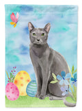 Blue Russian Easter Eggs House Flag 28x40 Porch Sleeve Pole Decorative Outside Yard Banner Artwork Wall Hanging, Polyester