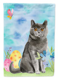 British Shorthair Easter Eggs House Flag 28x40 Porch Sleeve Pole Decorative Outside Yard Banner Artwork Wall Hanging, Polyester