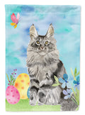 Maine Coon Easter Eggs House Flag 28x40 Porch Sleeve Pole Decorative Outside Yard Banner Artwork Wall Hanging, Polyester