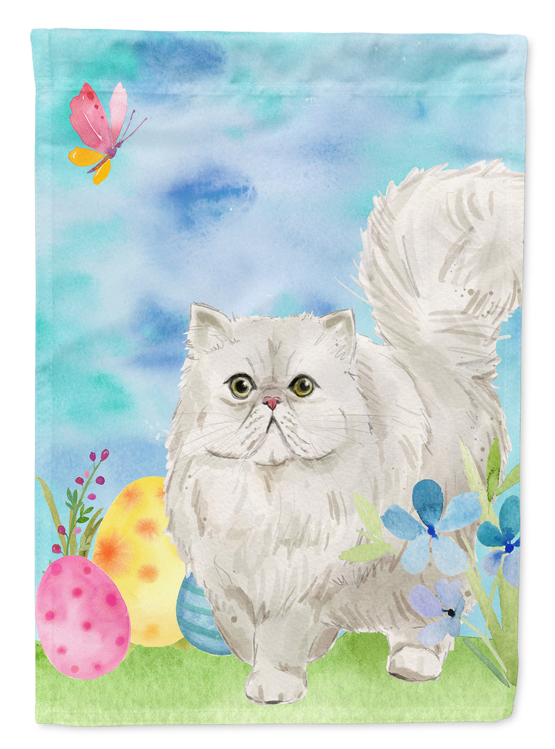 Persian Easter Eggs House Flag 28x40 Porch Sleeve Pole Decorative Outside Yard Banner Artwork Wall Hanging, Polyester