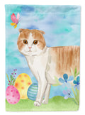 Scottish Fold Easter Eggs House Flag 28x40 Porch Sleeve Pole Decorative Outside Yard Banner Artwork Wall Hanging, Polyester