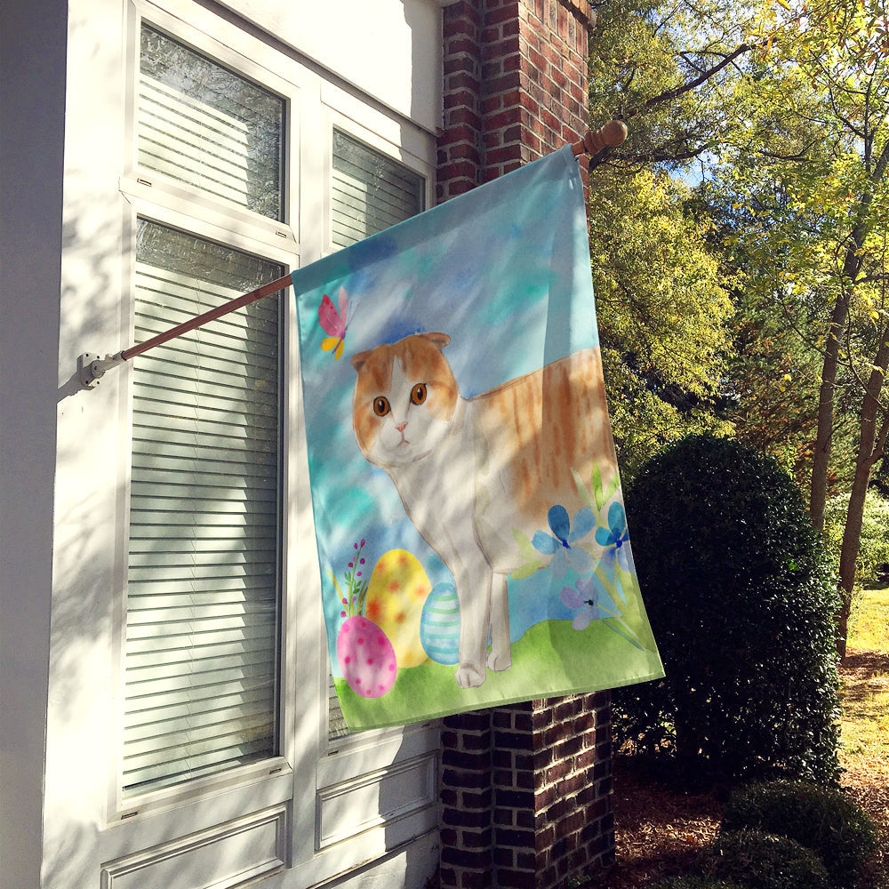 Scottish Fold Easter Eggs House Flag 28x40 Porch Sleeve Pole Decorative Outside Yard Banner Artwork Wall Hanging, Polyester