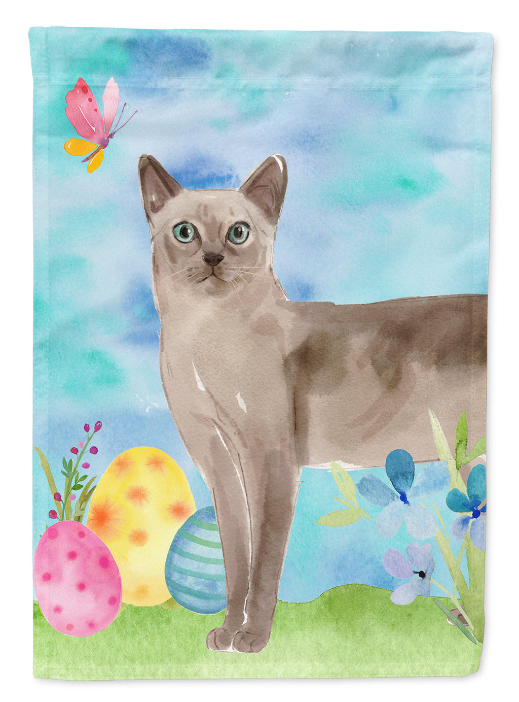 Tonkinese Easter Eggs House Flag 28x40 Porch Sleeve Pole Decorative Outside Yard Banner Artwork Wall Hanging, Polyester
