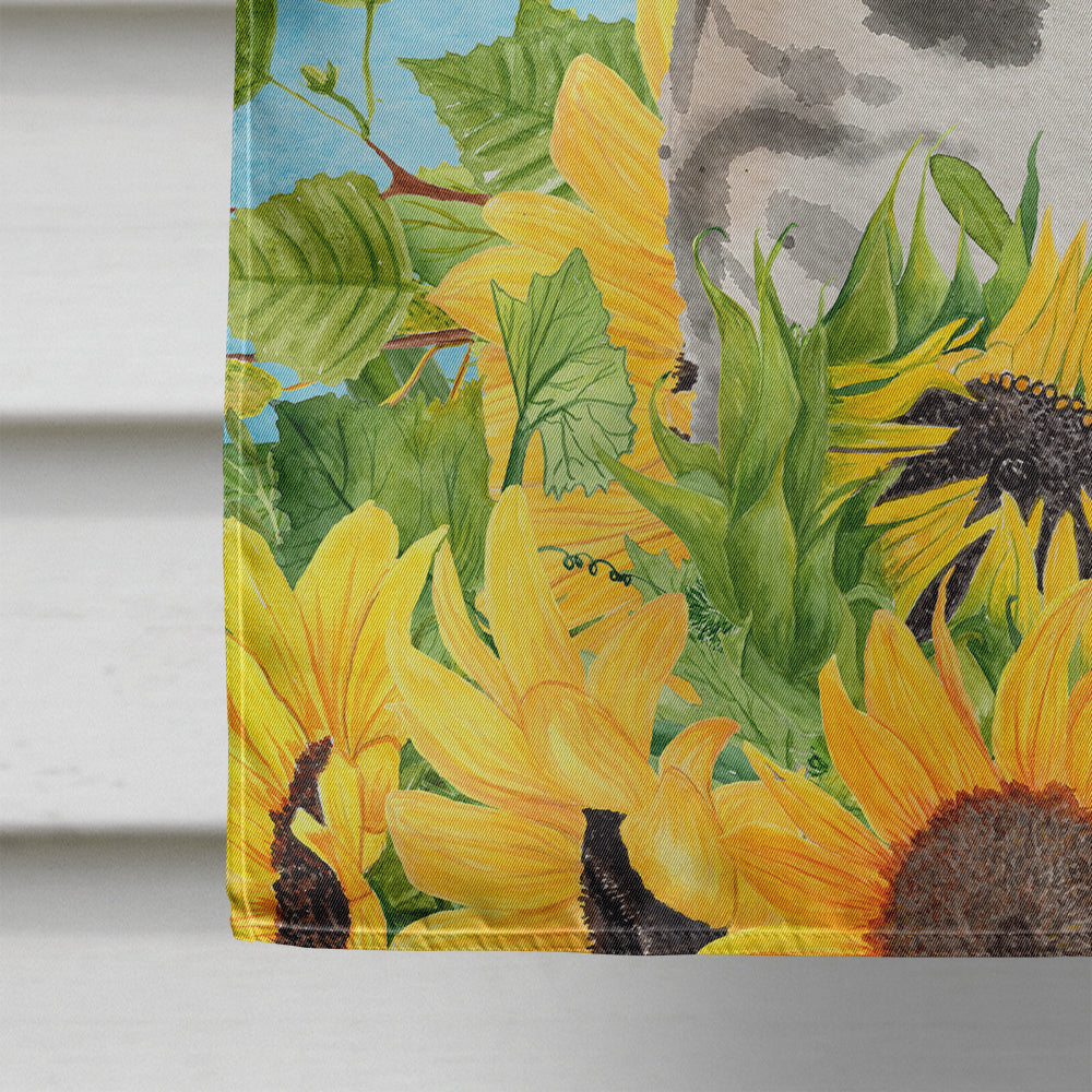 American Shorthair in Sunflowers House Flag 28x40 Porch Sleeve Pole Decorative Outside Yard Banner Artwork Wall Hanging, Polyester