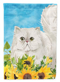 Persian in Sunflowers House Flag 28x40 Porch Sleeve Pole Decorative Outside Yard Banner Artwork Wall Hanging, Polyester