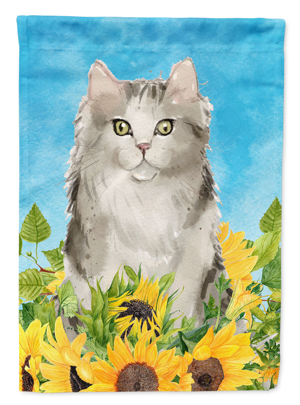 Ragamuffin in Sunflowers House Flag 28x40 Porch Sleeve Pole Decorative Outside Yard Banner Artwork Wall Hanging, Polyester