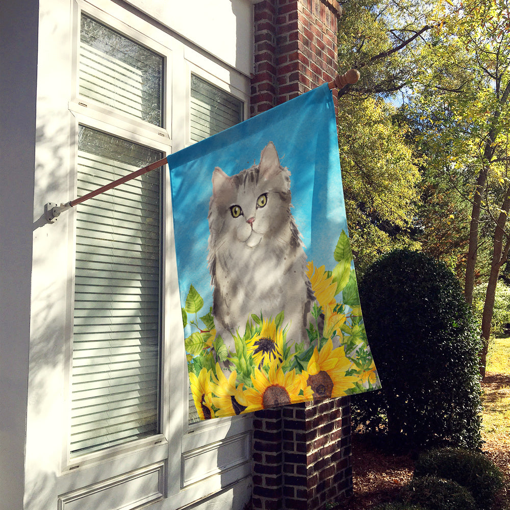 Ragamuffin in Sunflowers House Flag 28x40 Porch Sleeve Pole Decorative Outside Yard Banner Artwork Wall Hanging, Polyester