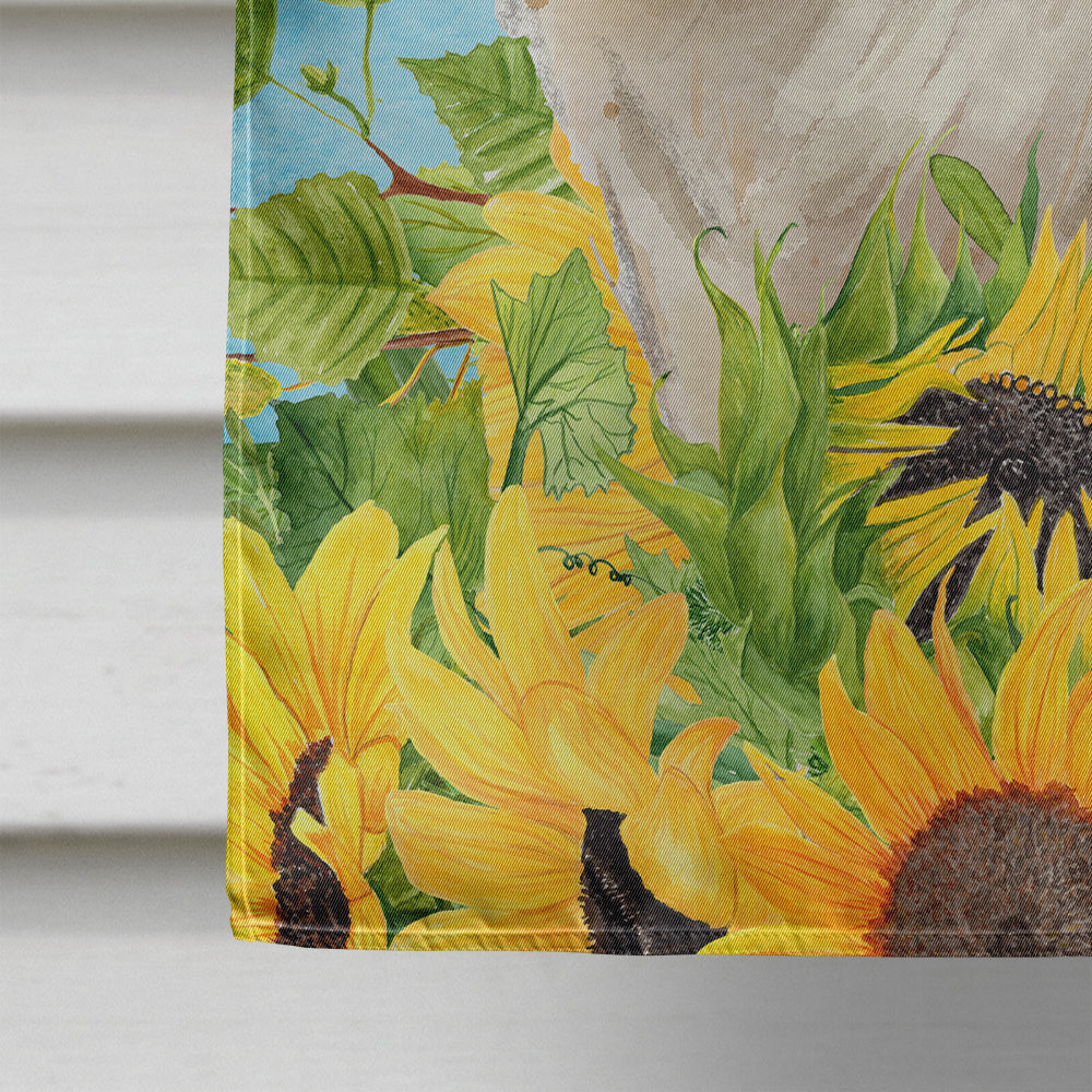 Ragdoll in Sunflowers House Flag 28x40 Porch Sleeve Pole Decorative Outside Yard Banner Artwork Wall Hanging, Polyester