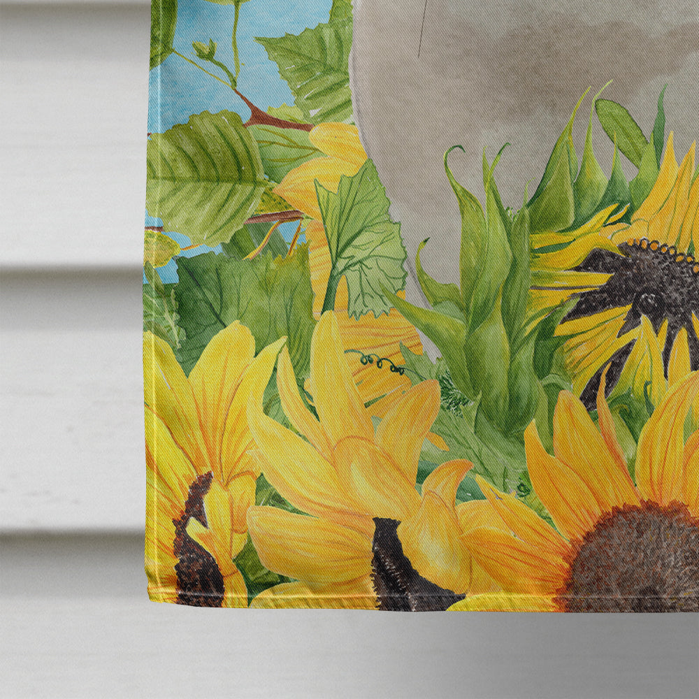 Siamese in Sunflowers House Flag 28x40 Porch Sleeve Pole Decorative Outside Yard Banner Artwork Wall Hanging, Polyester