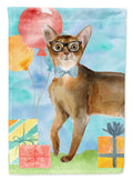 Abyssinian Happy Birthday House Flag 28x40 Porch Sleeve Pole Decorative Outside Yard Banner Artwork Wall Hanging, Polyester