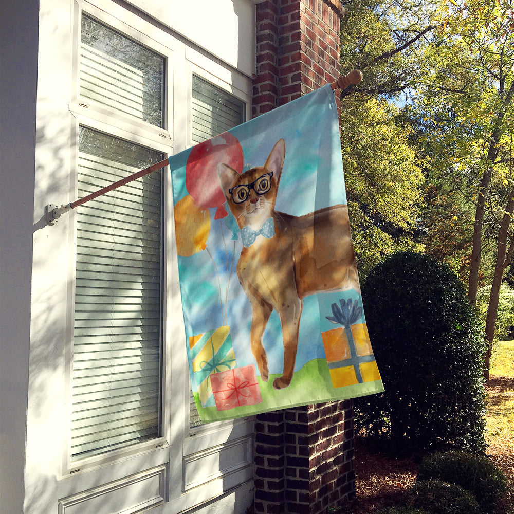 Abyssinian Happy Birthday House Flag 28x40 Porch Sleeve Pole Decorative Outside Yard Banner Artwork Wall Hanging, Polyester
