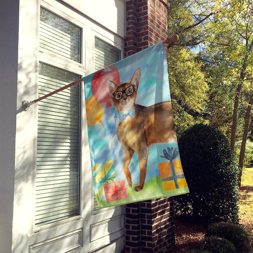 Abyssinian Happy Birthday House Flag 28x40 Porch Sleeve Pole Decorative Outside Yard Banner Artwork Wall Hanging, Polyester