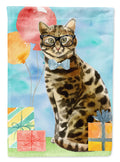 Bengal Happy Birthday House Flag 28x40 Porch Sleeve Pole Decorative Outside Yard Banner Artwork Wall Hanging, Polyester