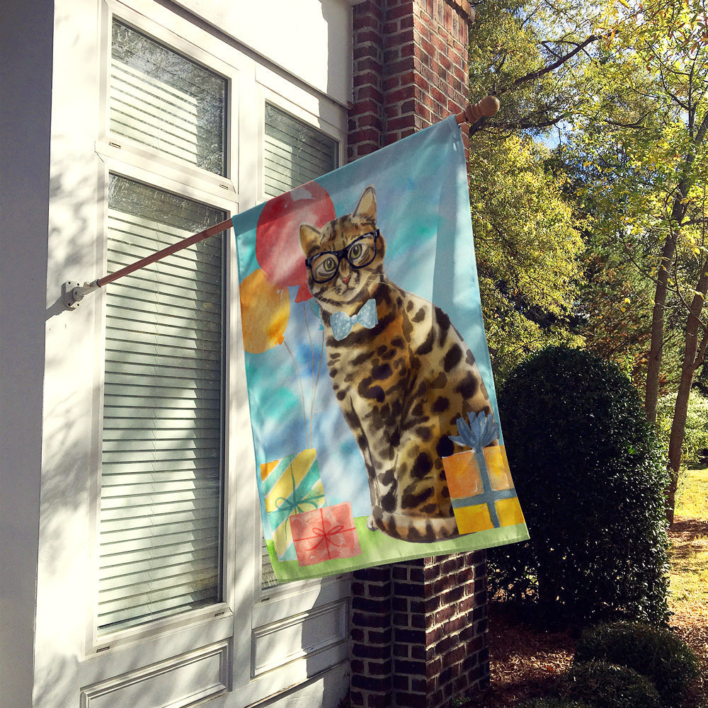 Bengal Happy Birthday House Flag 28x40 Porch Sleeve Pole Decorative Outside Yard Banner Artwork Wall Hanging, Polyester