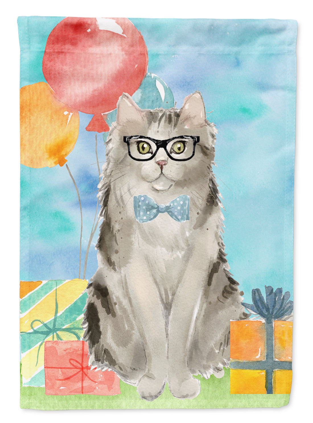 Ragamuffin Happy Birthday House Flag 28x40 Porch Sleeve Pole Decorative Outside Yard Banner Artwork Wall Hanging, Polyester