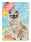 Ragdoll Happy Birthday House Flag 28x40 Porch Sleeve Pole Decorative Outside Yard Banner Artwork Wall Hanging, Polyester