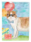 Scottish Fold Happy Birthday House Flag 28x40 Porch Sleeve Pole Decorative Outside Yard Banner Artwork Wall Hanging, Polyester