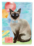 Siamese Happy Birthday House Flag 28x40 Porch Sleeve Pole Decorative Outside Yard Banner Artwork Wall Hanging, Polyester