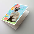 Siamese Happy Birthday Greeting Cards Pack of 8 Blank Cards with Envelopes Whimsical A7 Size 5x7