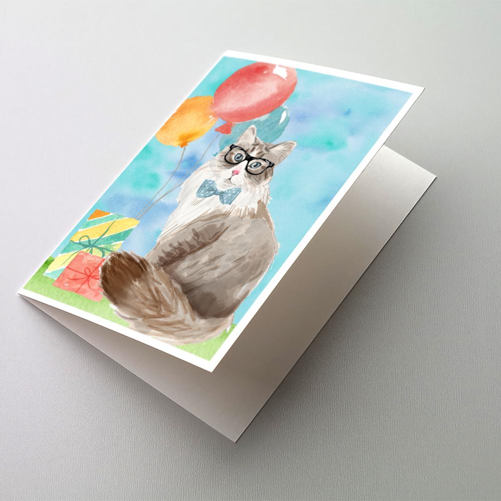 Siberian Happy Birthday Greeting Cards Pack of 8 Blank Cards with Envelopes Whimsical A7 Size 5x7