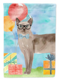 Tonkinese Happy Birthday House Flag 28x40 Porch Sleeve Pole Decorative Outside Yard Banner Artwork Wall Hanging, Polyester