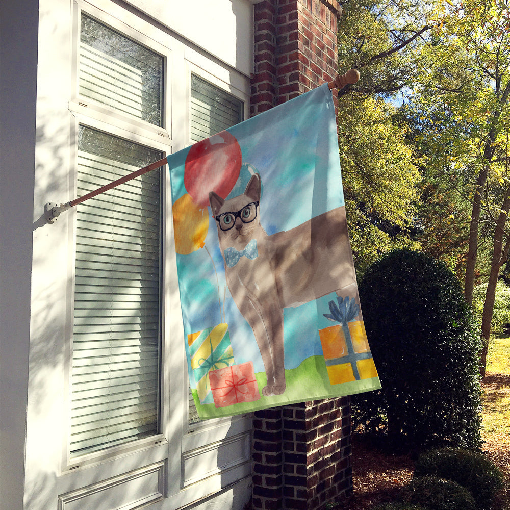 Tonkinese Happy Birthday House Flag 28x40 Porch Sleeve Pole Decorative Outside Yard Banner Artwork Wall Hanging, Polyester