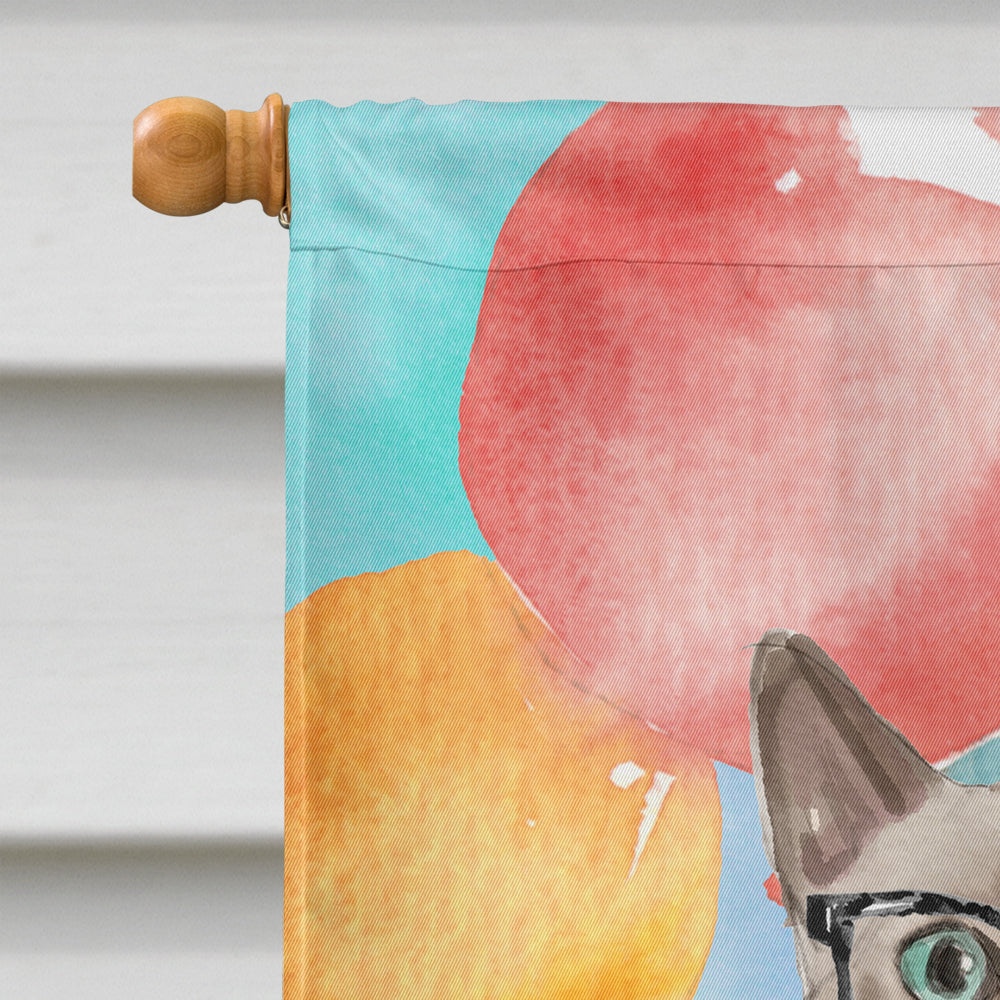 Tonkinese Happy Birthday House Flag 28x40 Porch Sleeve Pole Decorative Outside Yard Banner Artwork Wall Hanging, Polyester
