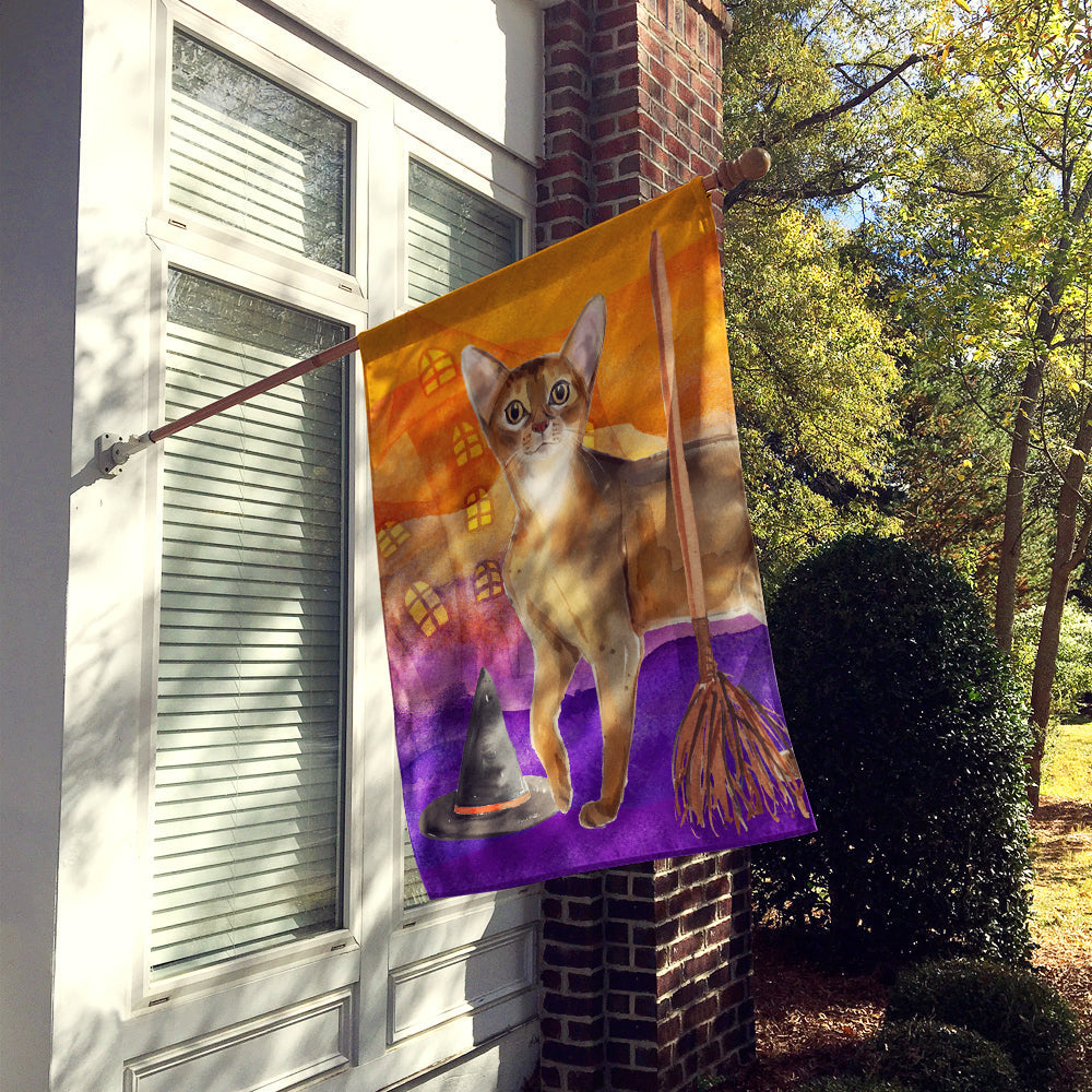 Abyssinian Halloween House Flag 28x40 Porch Sleeve Pole Decorative Outside Yard Banner Artwork Wall Hanging, Polyester