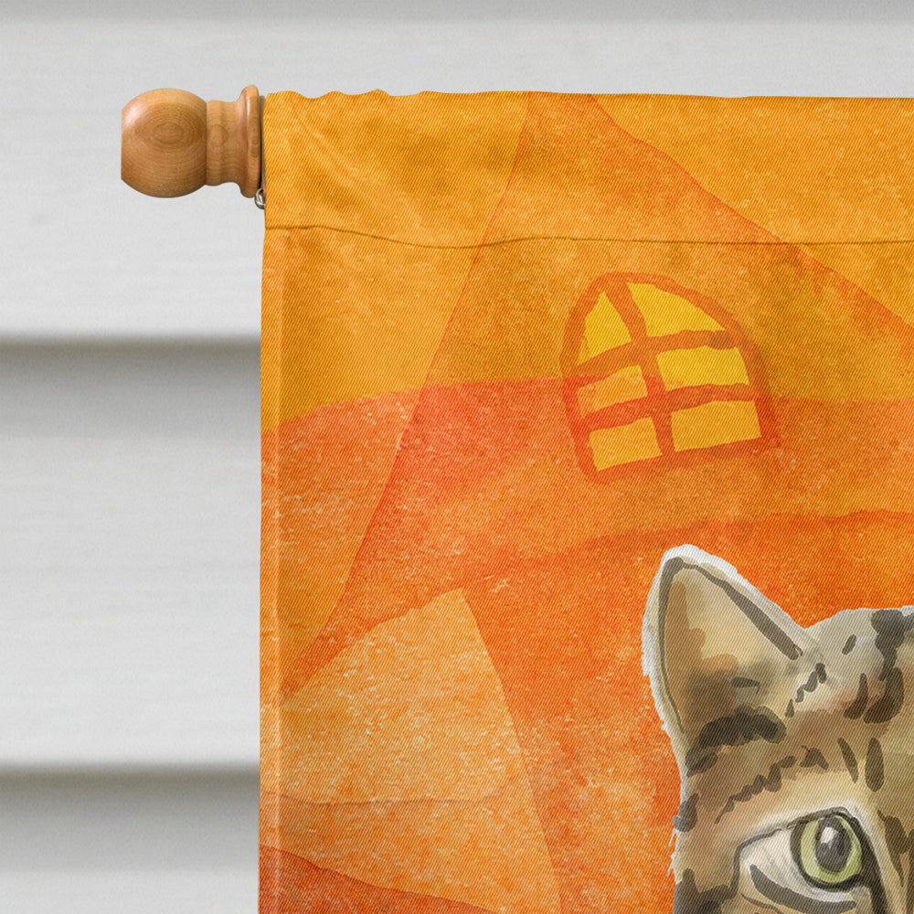 Bengal Halloween House Flag 28x40 Porch Sleeve Pole Decorative Outside Yard Banner Artwork Wall Hanging, Polyester