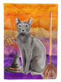 Blue Russian Halloween House Flag 28x40 Porch Sleeve Pole Decorative Outside Yard Banner Artwork Wall Hanging, Polyester