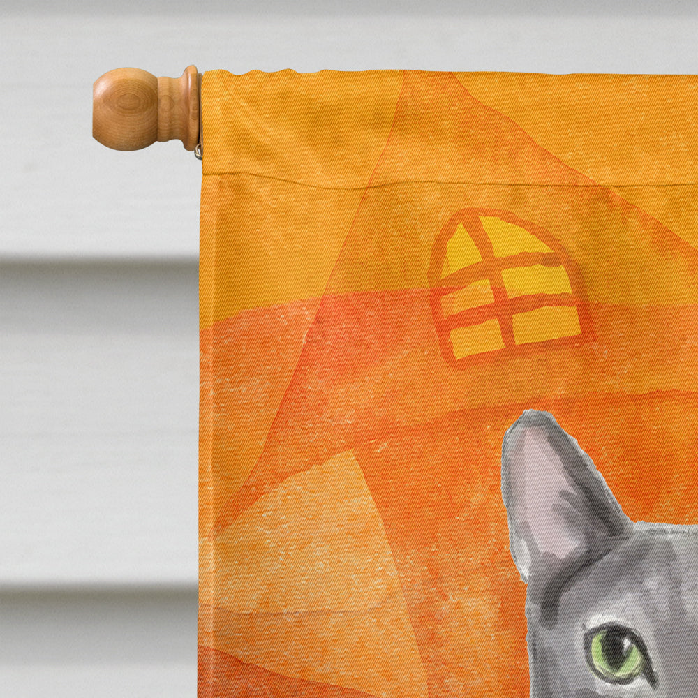 Blue Russian Halloween House Flag 28x40 Porch Sleeve Pole Decorative Outside Yard Banner Artwork Wall Hanging, Polyester