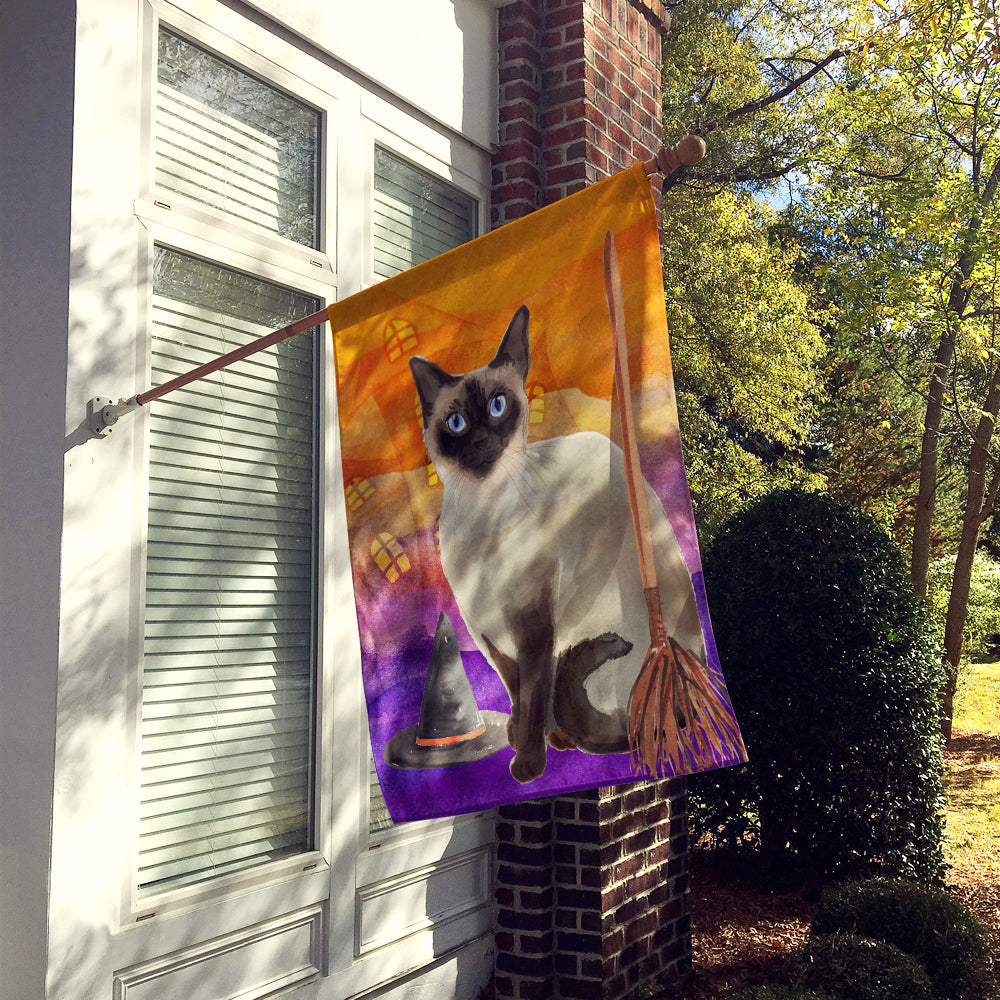 Siamese Halloween House Flag 28x40 Porch Sleeve Pole Decorative Outside Yard Banner Artwork Wall Hanging, Polyester