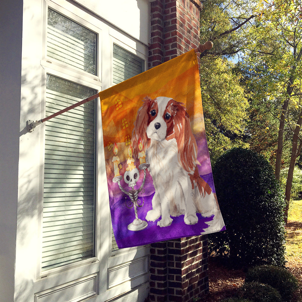 Halloween Blenheim Cavalier Spaniel House Flag 28x40 Porch Sleeve Pole Decorative Outside Yard Banner Artwork Wall Hanging, Polyester